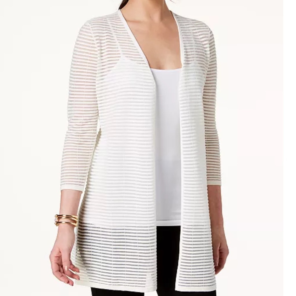 Alfani Plus Size Illusion Stripe Cardigan